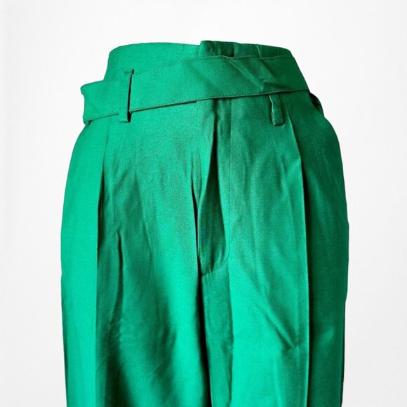 Zara Green High Waisted Button Front Detail Straight Leg Pants Size XS/S - Picture 5 of 9